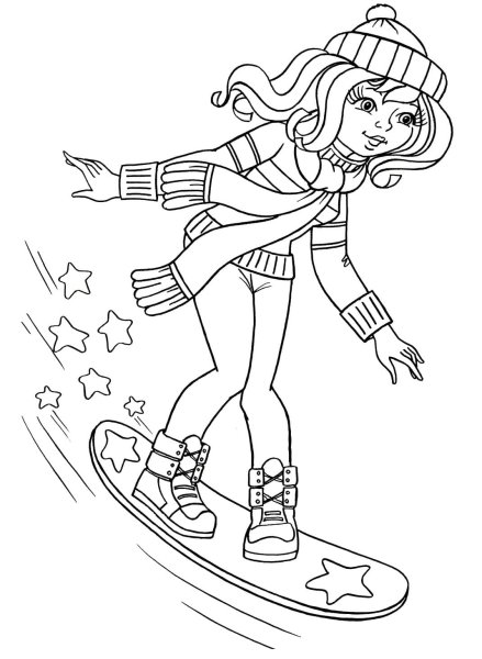 Зимние виды спорта раскраски для детей