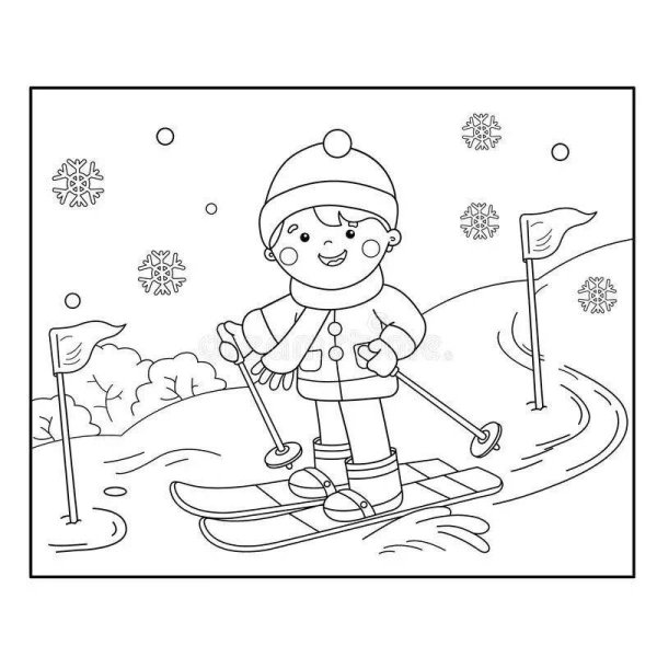 Раскраска зимний спорт для детей