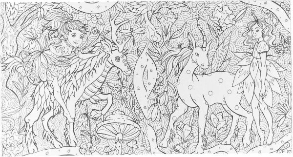 Бинера раскраска-антистресс. Волшебный лес единорогов