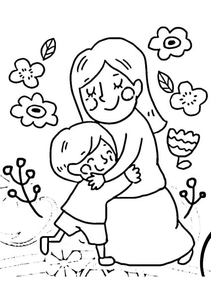 Рисунок на день матери не Раскрашенные