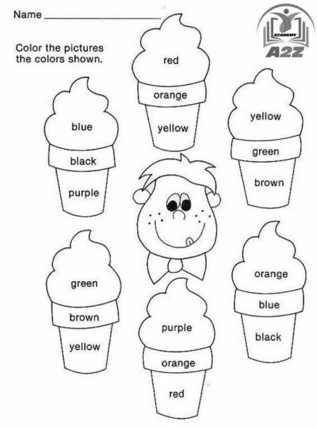 Задание на цвета по английскому для детей