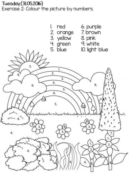 Задания по английскому для дошкольников цвета