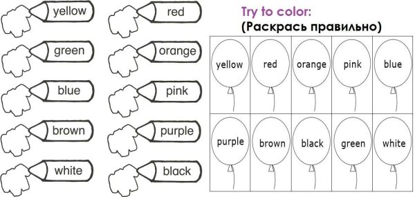 Цвета на английском