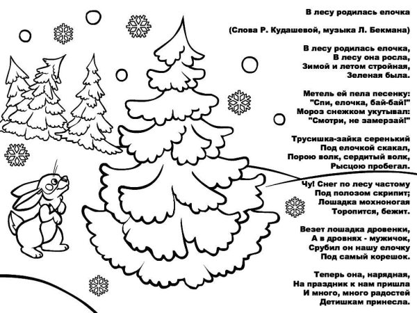 Разукрашки для детей елка в лесу