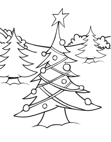 Раскраска новый год елочка