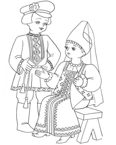 Чуваши национальный костюм раскраска