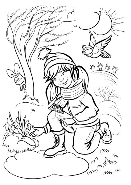 Раскраска Весна для детей