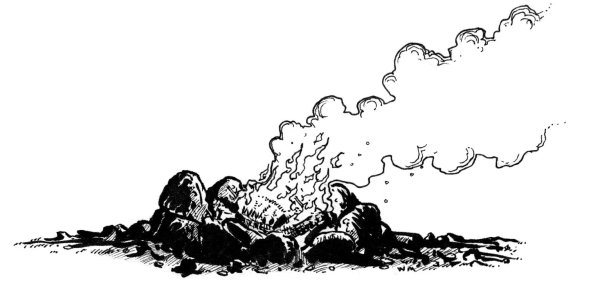 Костер с дымом рисунок