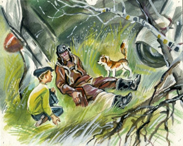 Гайдар дым в лесу иллюстрации