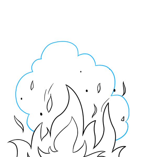 Раскраска огонь с дымом