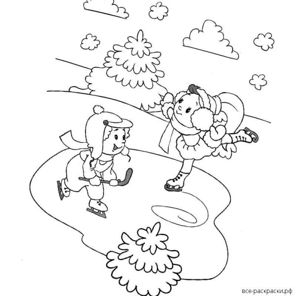Раскраска. Зимние забавы