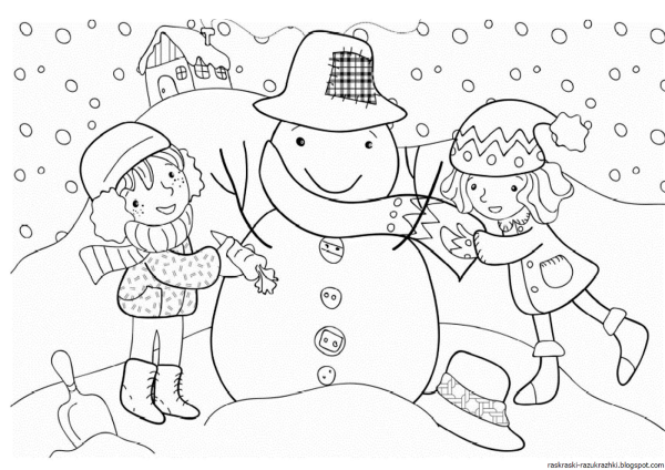 Зимняя раскраска
