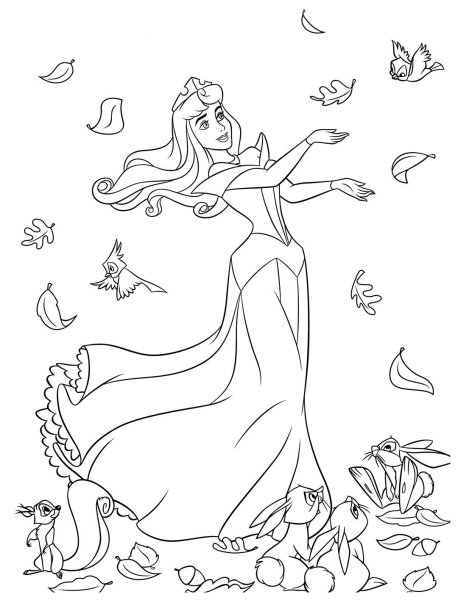 Раскраски принцессы Диснея Аврора