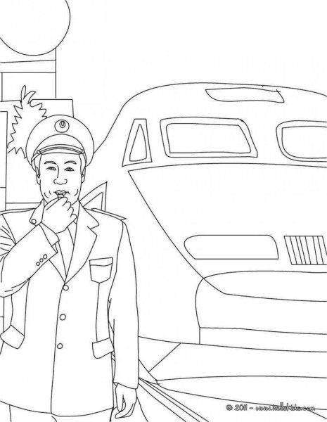 Железнодорожник раскраска для детей