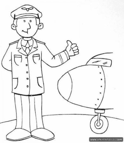 Летчик раскраска для детей