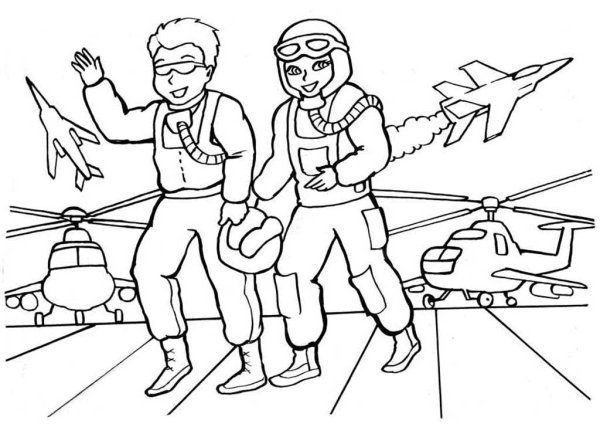Раскраска летчик