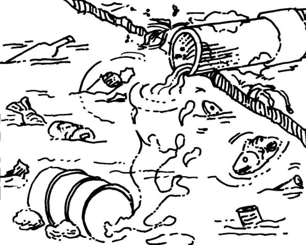 Загрязнение природы раскраска