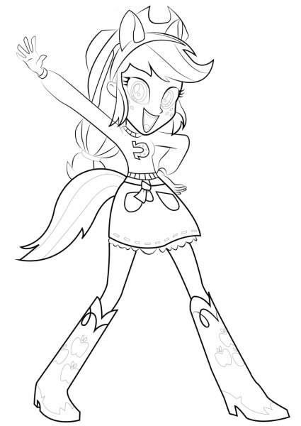 Эквестрия герлз Эпплджек раскраска