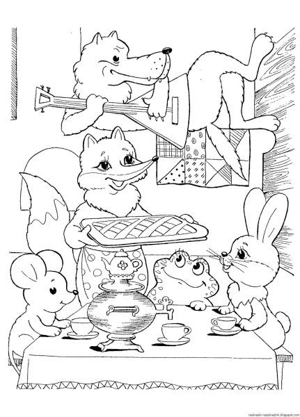 Теремок раскраска для детей