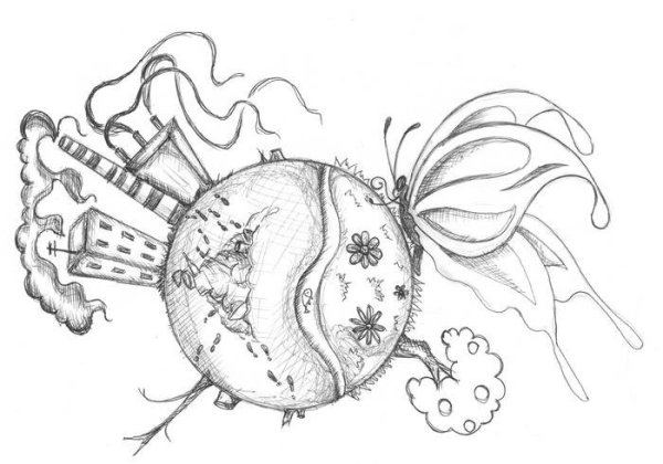 Экология рисунок карандашом