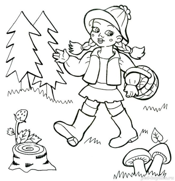 Лес раскраска для детей