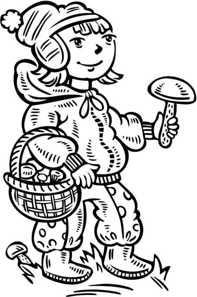 Раскраски для девочек грибы