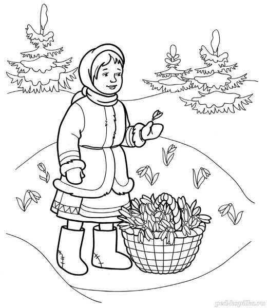 Иллюстрация к сказке 12 месяцев раскраска