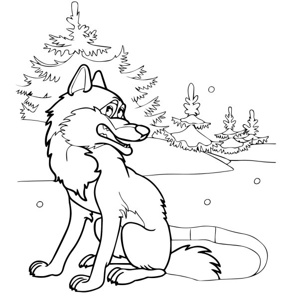 Лисичка сестричка и серый волк раскраска для детей