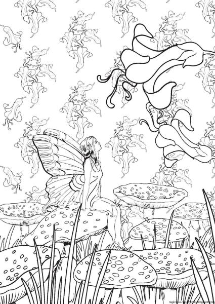 Лесная Фея раскраска