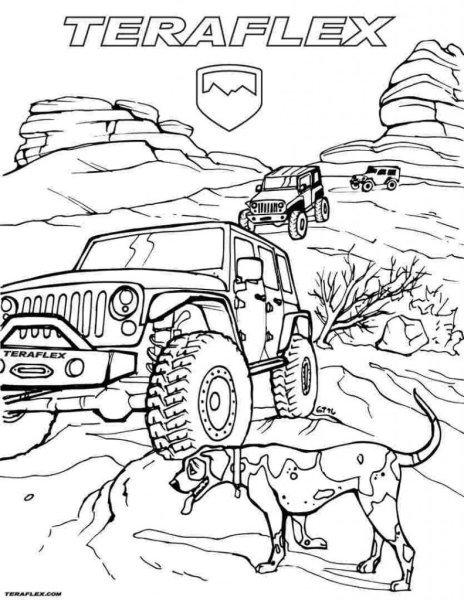 Гоночный внедорожник раскраска
