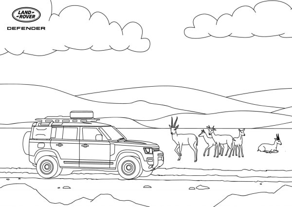 Внедорожник с прицепом раскраска