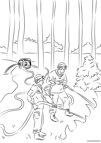 Лесной пожар раскраска