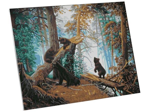 Иван Шишкин, Константин Савицкий. Утро в Сосновом лесу. 1889.