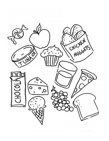 Раскраска продукты