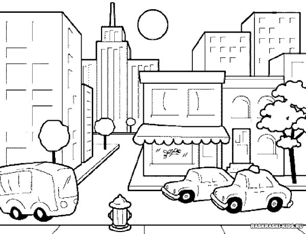 Раскраска город для детей