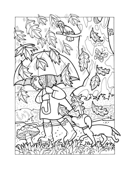 Раскраска осень для дошкольников