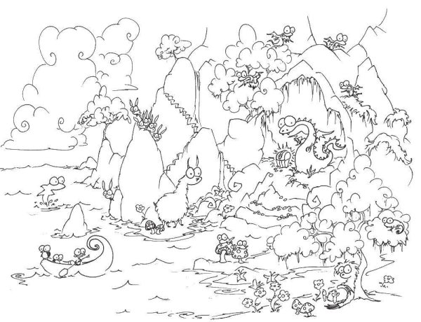 Раскраска "сказочный лес"
