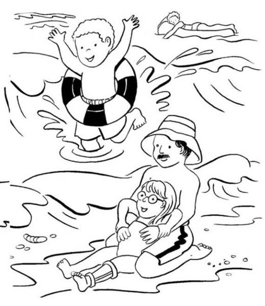 Раскраска безопасность на воде