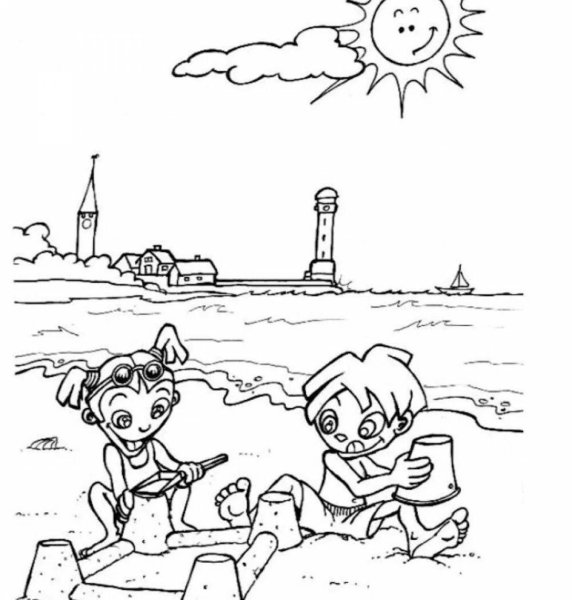 Раскраска безопасное лето для детей