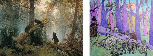 Рисование утро в Сосновом Бору