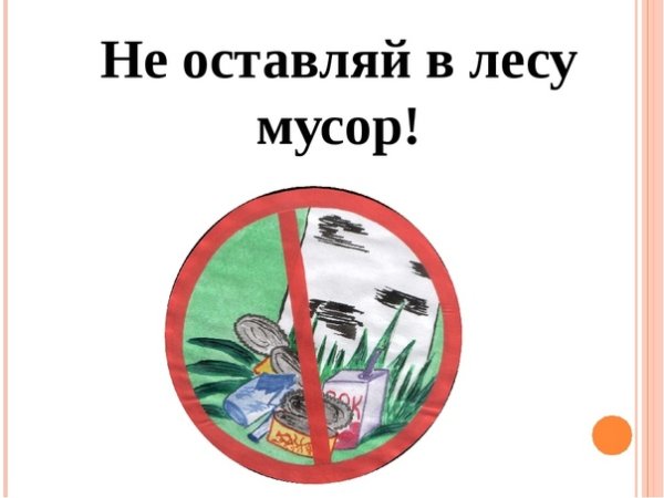 Знак не мусорить в лесу для детей