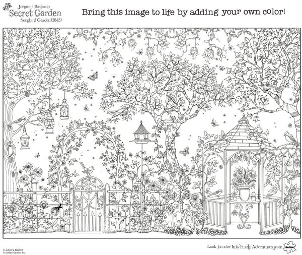 Джоанна Бэсфорд таинственный сад чёрно белая