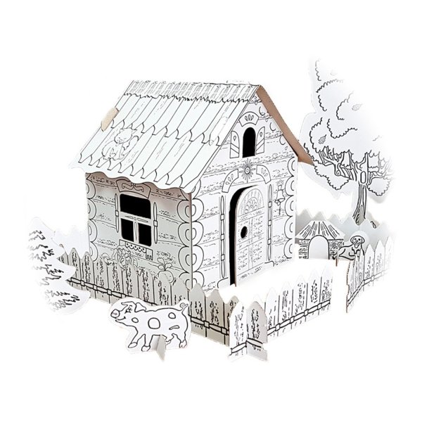 Дом для рисования для детей из картона