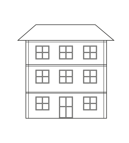 Многоэтажный дом раскраска для детей