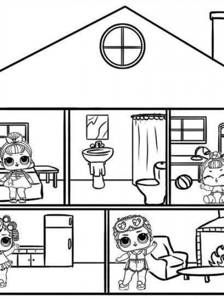 Дом куклы ЛОЛ раскраска