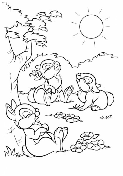 Животные весной раскраска для детей