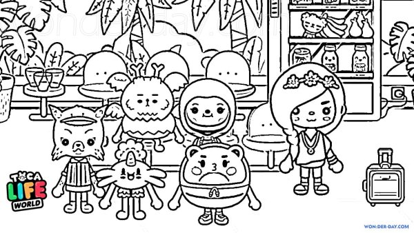 Раскраска из игры toca World