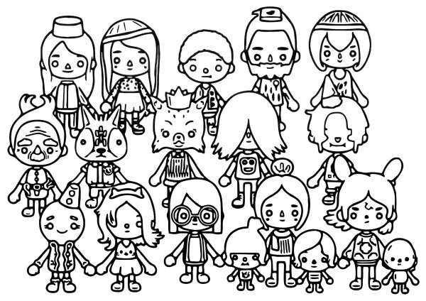 Раскраска тока бока персонажи