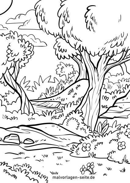 В лесу. Раскраска