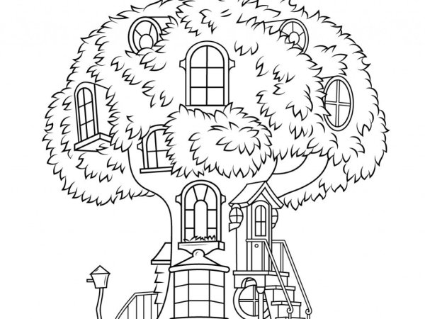 Раскраска. Домики